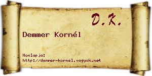 Demmer Kornél névjegykártya