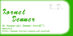 kornel demmer business card